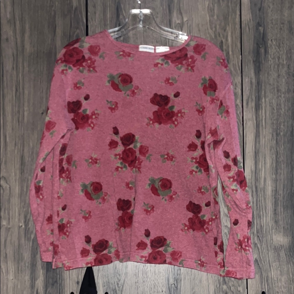 Cabin creek Long Sleeve maroon floral shirt size large